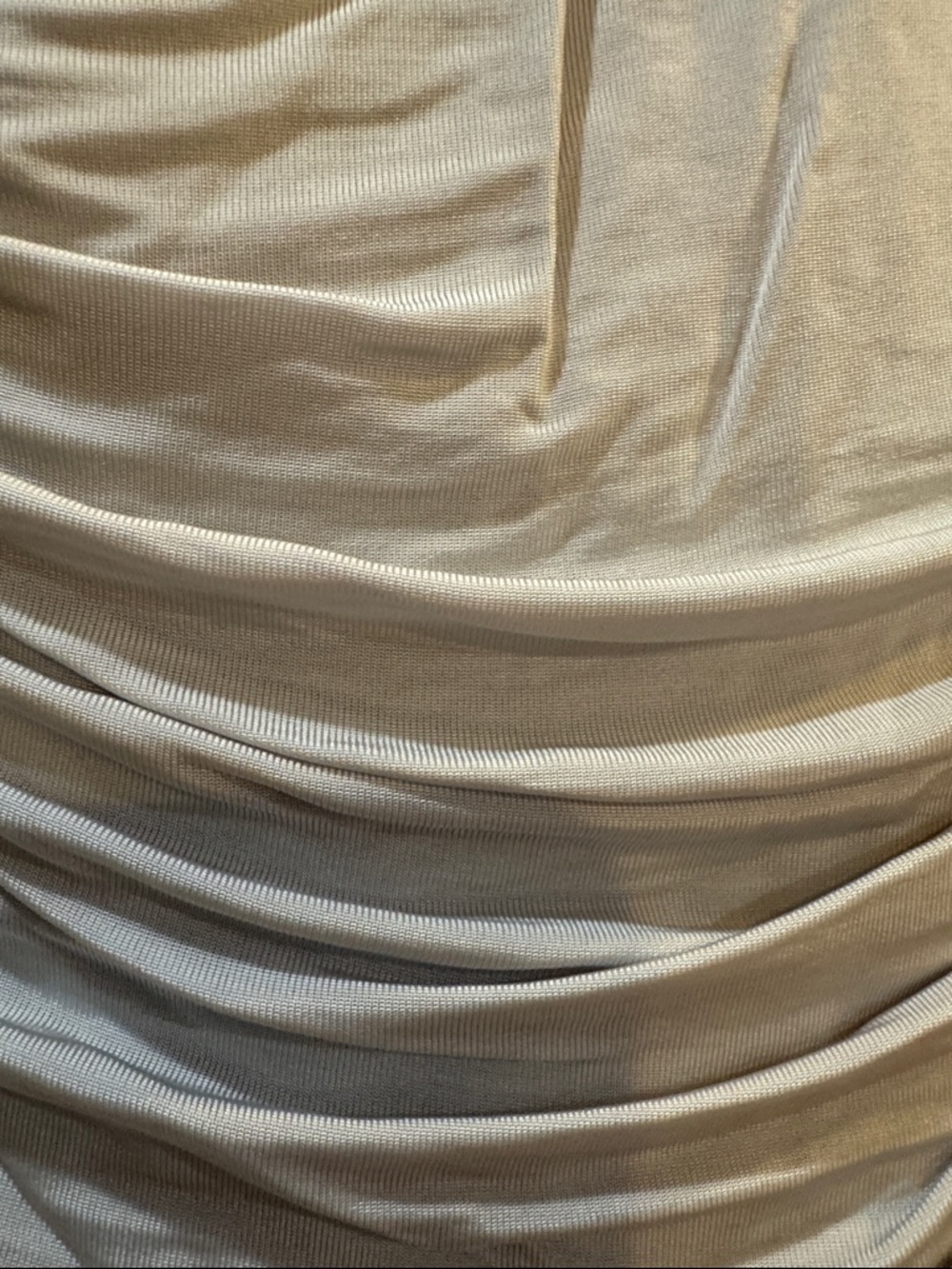 H&M One-Shoulder Ruched Light Gray Dress - Picture 4 of 4